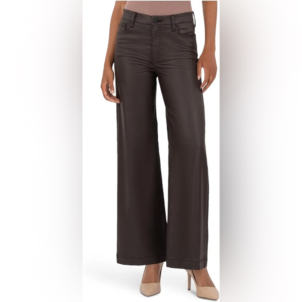 NWOT Kut from the Kloth Meg Coated High Rise Wide Leg, Size 4